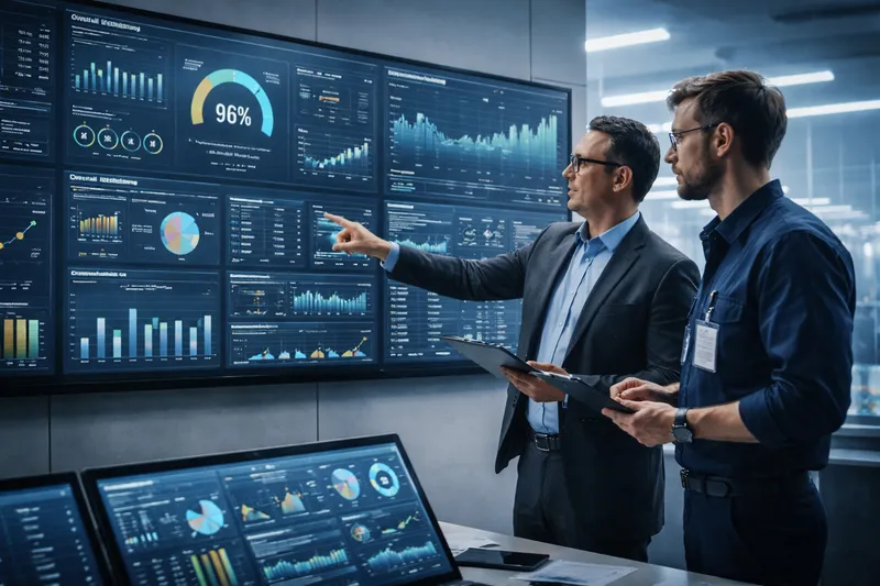 Dashboard with key industrial operation indicators
