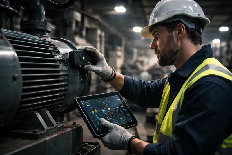 Industrial sensors installed on machinery